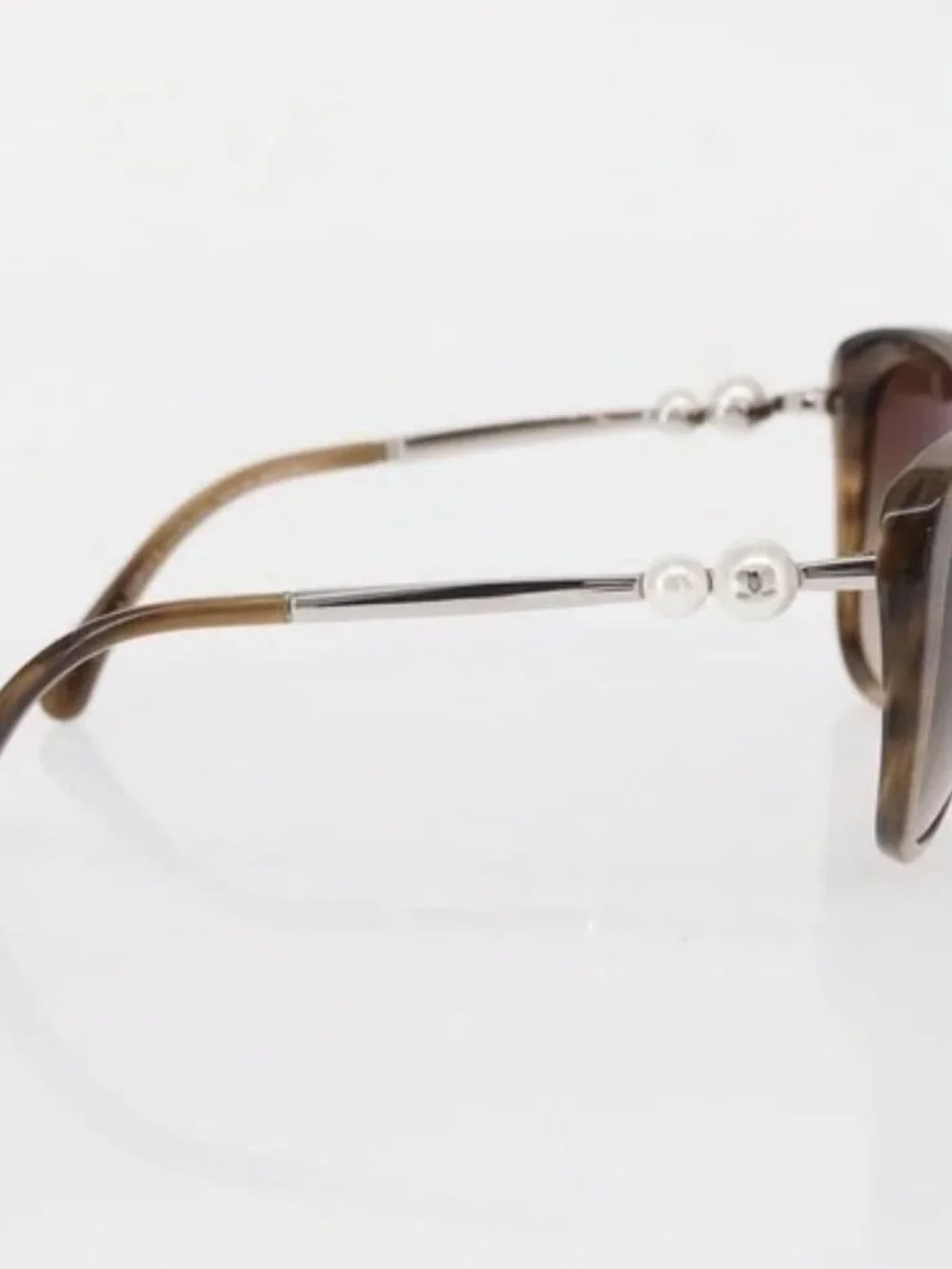 CHANEL Sunglasses plastic Brown CC Auth BA8711V